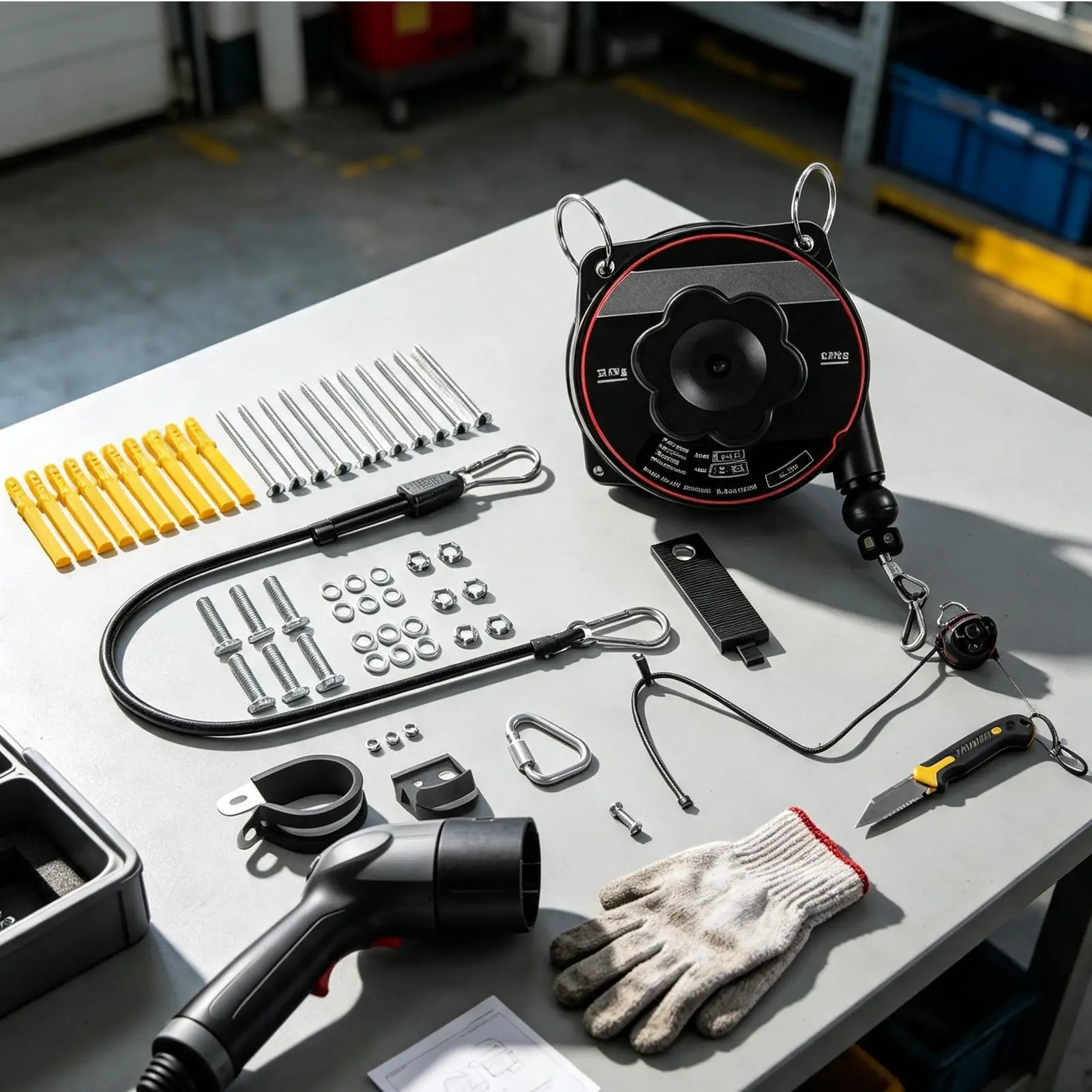 EV Charger Retractable Cord Reel Retractable Wall Mount Management System EV Charger Cable Retractor For Outdoor Garage Ceiling
