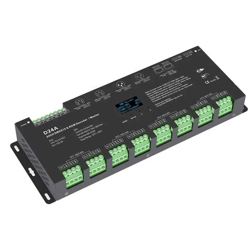 Skydance D4 D4-E D4-P D4-XE D5 D12 D24 D12A DMX Decoder Numeric RF Control /Din Rail/Multiple Dimmer PWM For LED Strip Lights