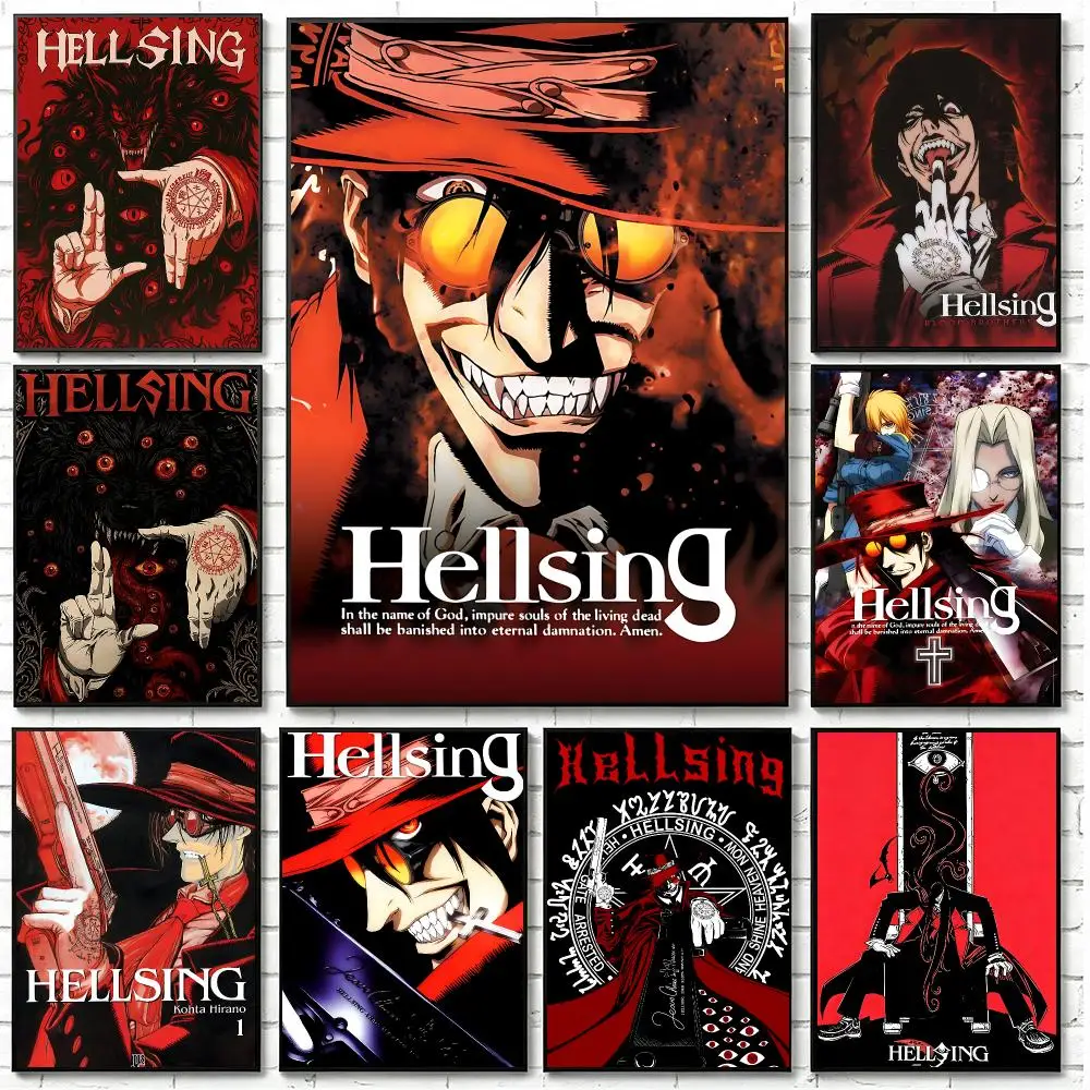 Anime Hellsing Poster HD-Druck Gemütlicher Entspannungsstil Wandkunst Wohnzimmer Schlafzimmer Dekoration Geschenk