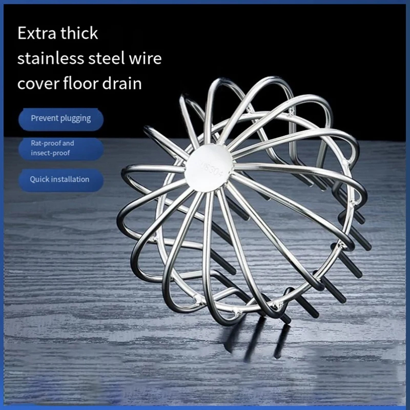 AB15-Stainless Steel Gutter Guard Downspout Gutter Guard Filter Strainer Protection Anti-Clogging Cover Outdoor Patio