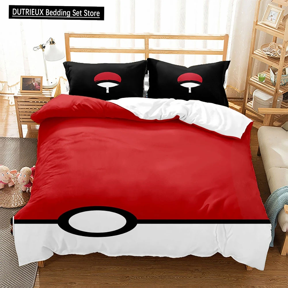 

Pokémon Pikachu Printed Pillowcase Duvet Cover Bedding Set Comfortable Polyester Three Piece Set Children And Adults Full-Size