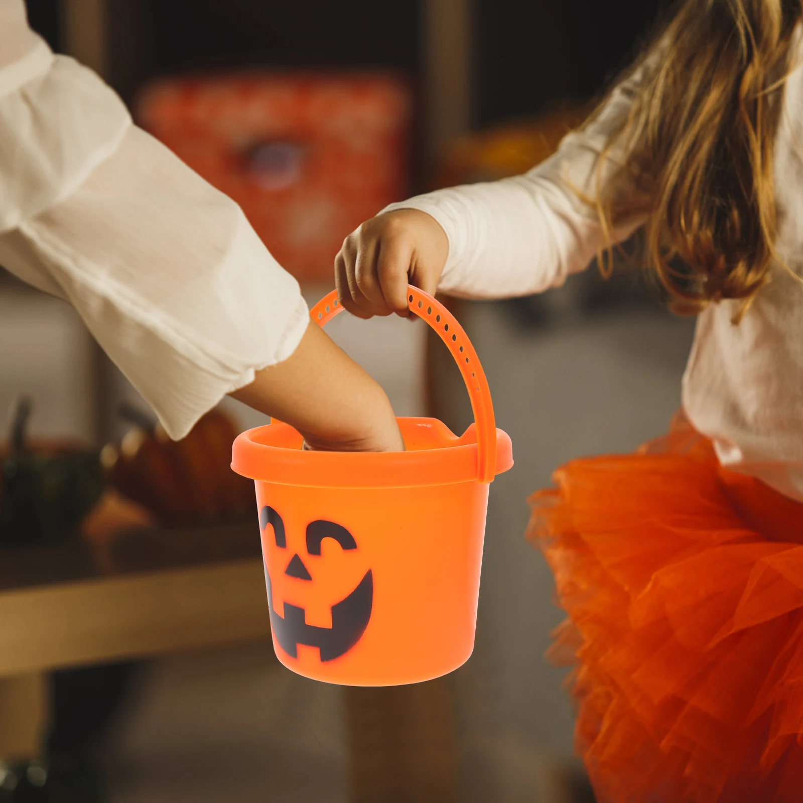 

3 Pcs Pumpkin Bucket Candy Jar Halloween for Buckets Round Mini Plastic Holders Child