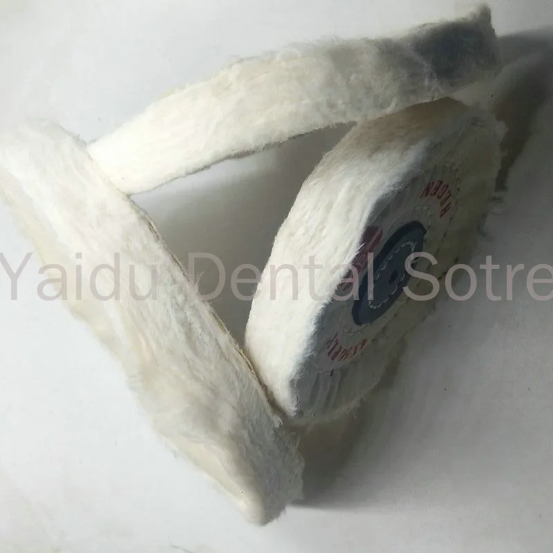 10Pcs Dental Lab White Cloth Polishing Wheel 50 Layers of Thick Velvet Cotton Cotton Cloth Wheel for Finishing and Polishing
