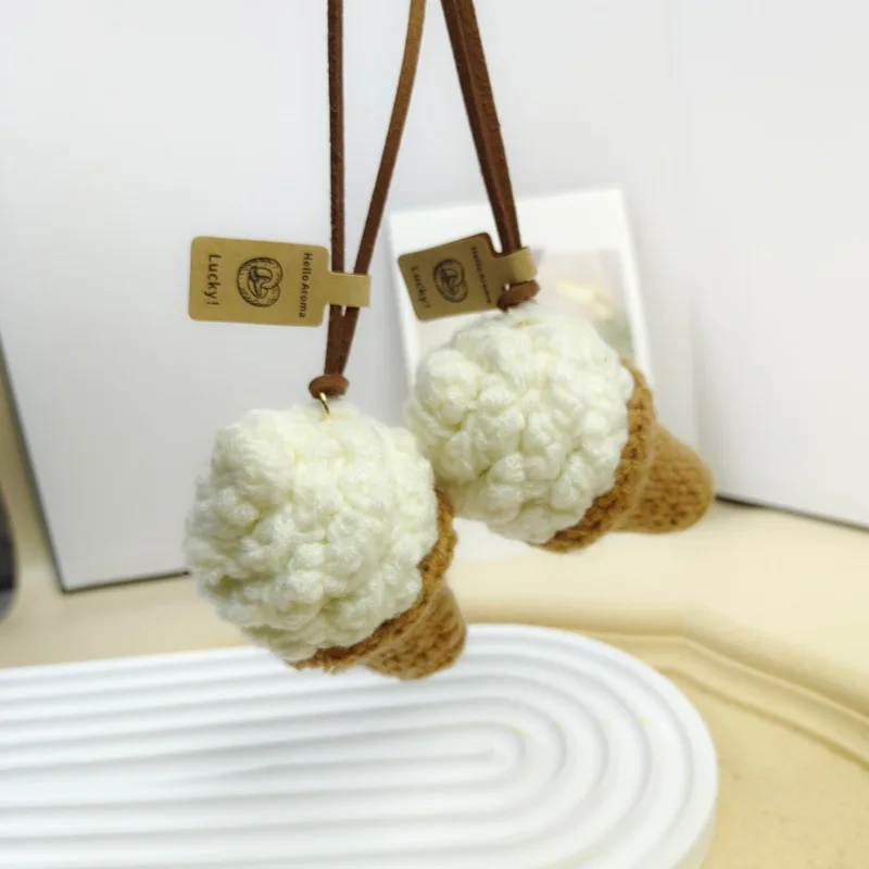 

Unisex Bag Pendants New Creative Cute Knitted Ice Cream Funny Bag Accessories Kawaii Sweet Fashionable Multifunctional Keychains