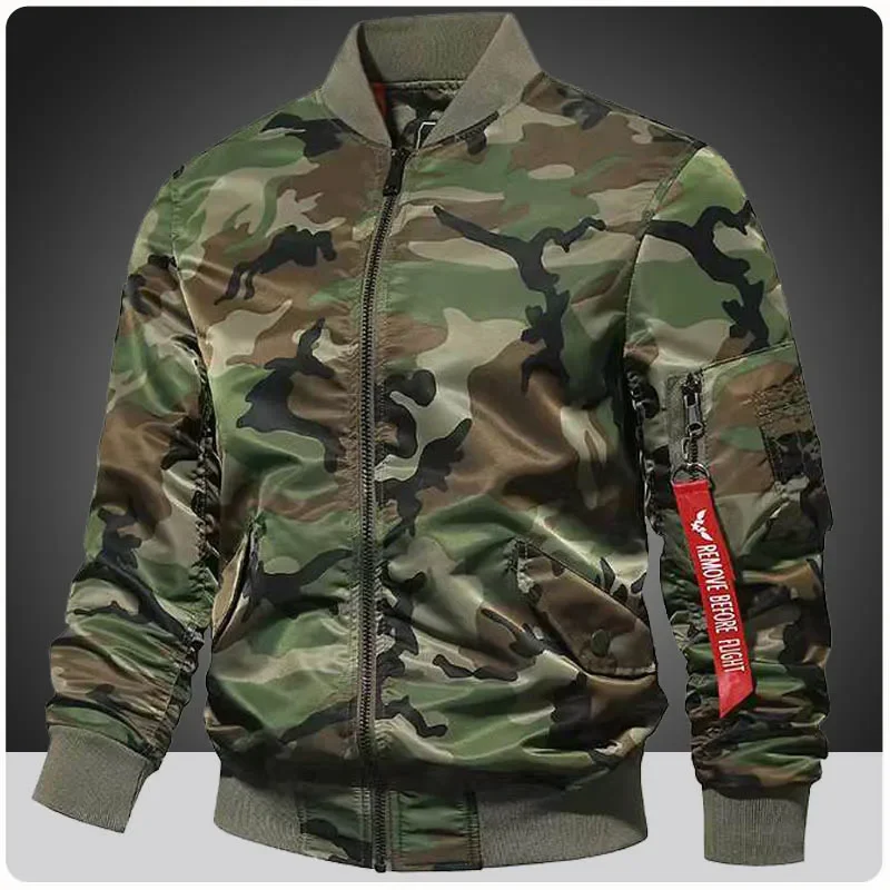 

Men's Spring Fall Lightweight Camouflage Bomber Jacket Windbreaker Softshell Varsity Jackets Men Golf Fashion Sportswear Coats