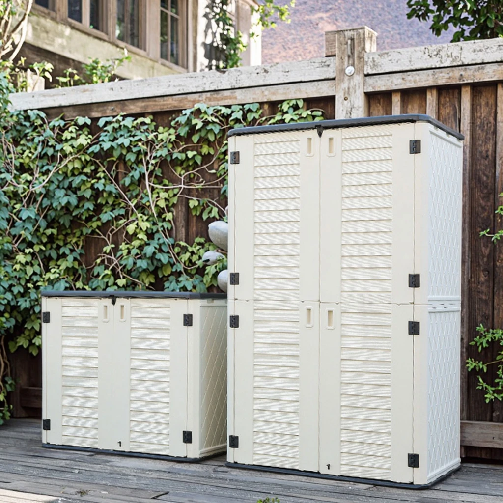 رائجة البيع خزانة تخزين خارجية سقيفة تخزين عمودية سقيفة تخزين خارجية أثاث الفناء #1