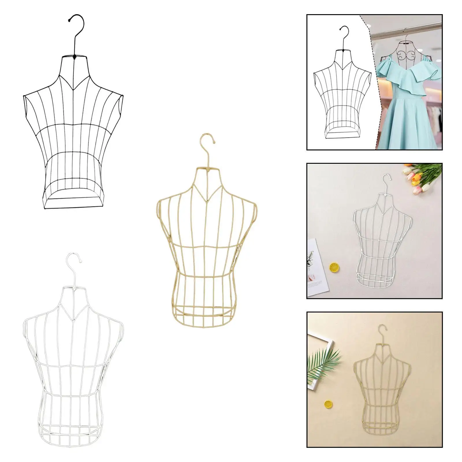 

Hanging Male Mannequin Torso Hollow Iron T Shirt Display for Retail Store Versatile Space Efficient Rack