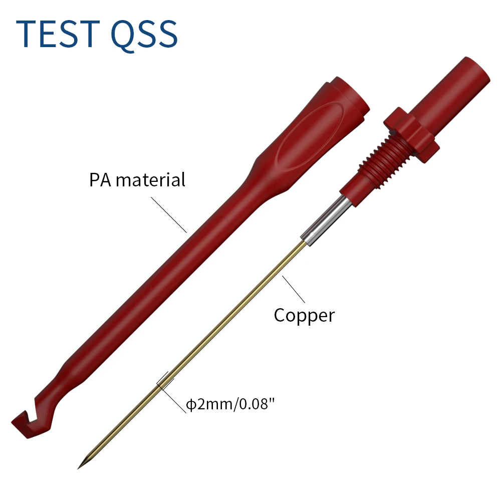 QSS 2PCS Multimeter Test Stick Safety Non-Destructive Wire-Piercing Probes With 4MM Jack Puncture Test Hook Tool Q.30036