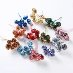 6Pcs/Bundle Pine Cone Artificial Plants for Home Decor Christmas Decoration Fake Plant Xmas Tree Garland Ornaments DIY Accessory