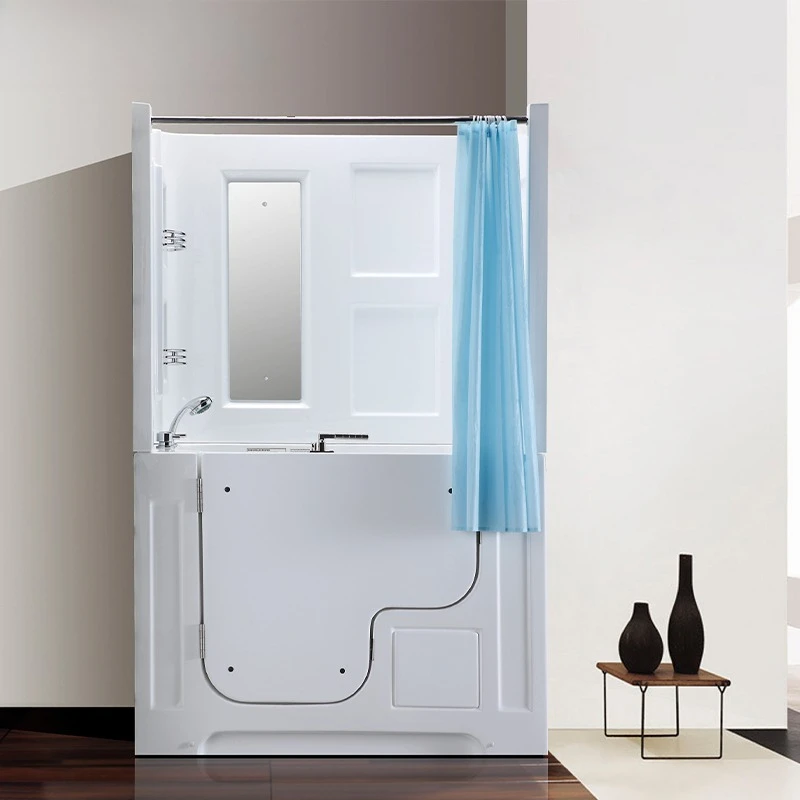 Roll-in door-free shower integrated, household seated bathtub, constant temperature intelligent integrated bathtub