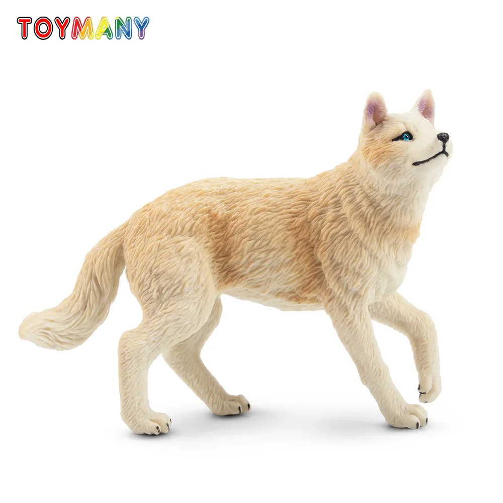 

Toymany Simulation White Arctic Wolf Wildlife Animal Model Toy Mini Figures Dolls Action Figurines Toys Children Gift Cake Decor