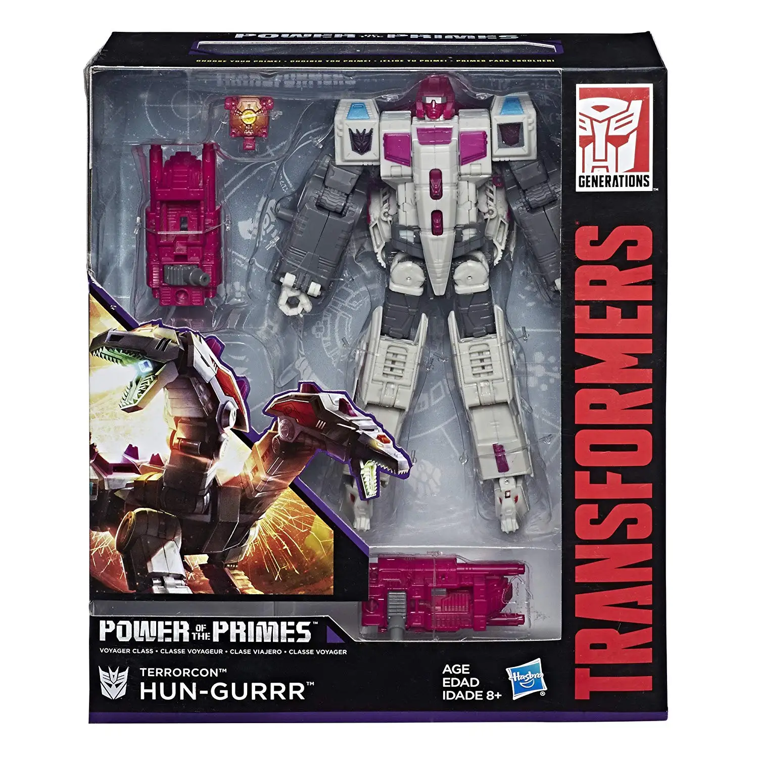 W magazynie Transformers Toys Power of The Primes Voyager Class Terrorcon Hun-Gurrr Figurka akcji Model kolekcja Chłopiec Prezent