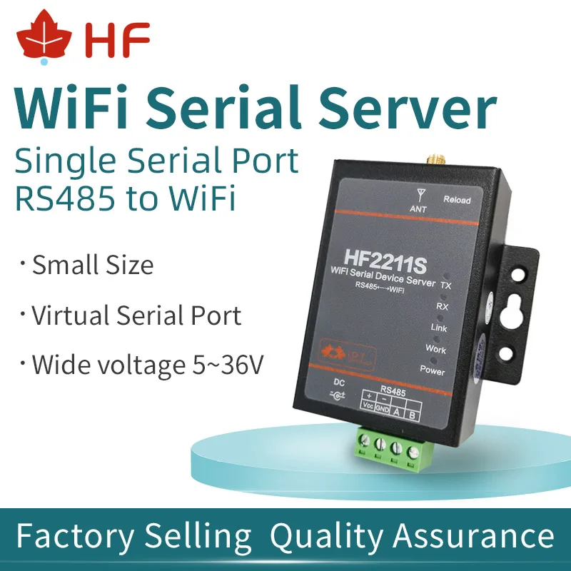 

Модульный преобразователь HF2211S с последовательным сигналом на WiFi RS485 на WiFi/Ethernet для промышленной автоматизации передачи данных TCP IP Telnet Modbus