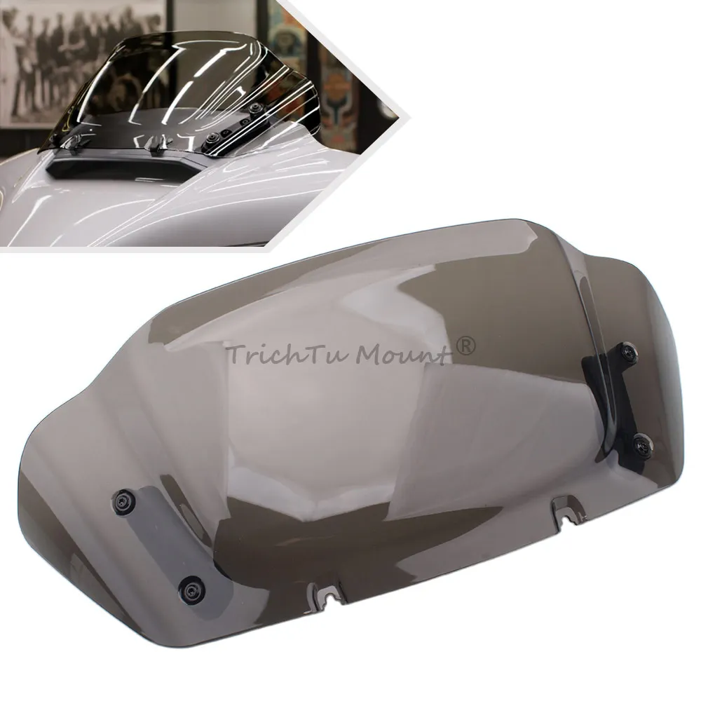 

10 Inches Windscreens Windscreen Fit For Harley Davidson Touring Street Glide Cvo Ultra Limited 2023‑Later Abs Plastic Tea Smoke