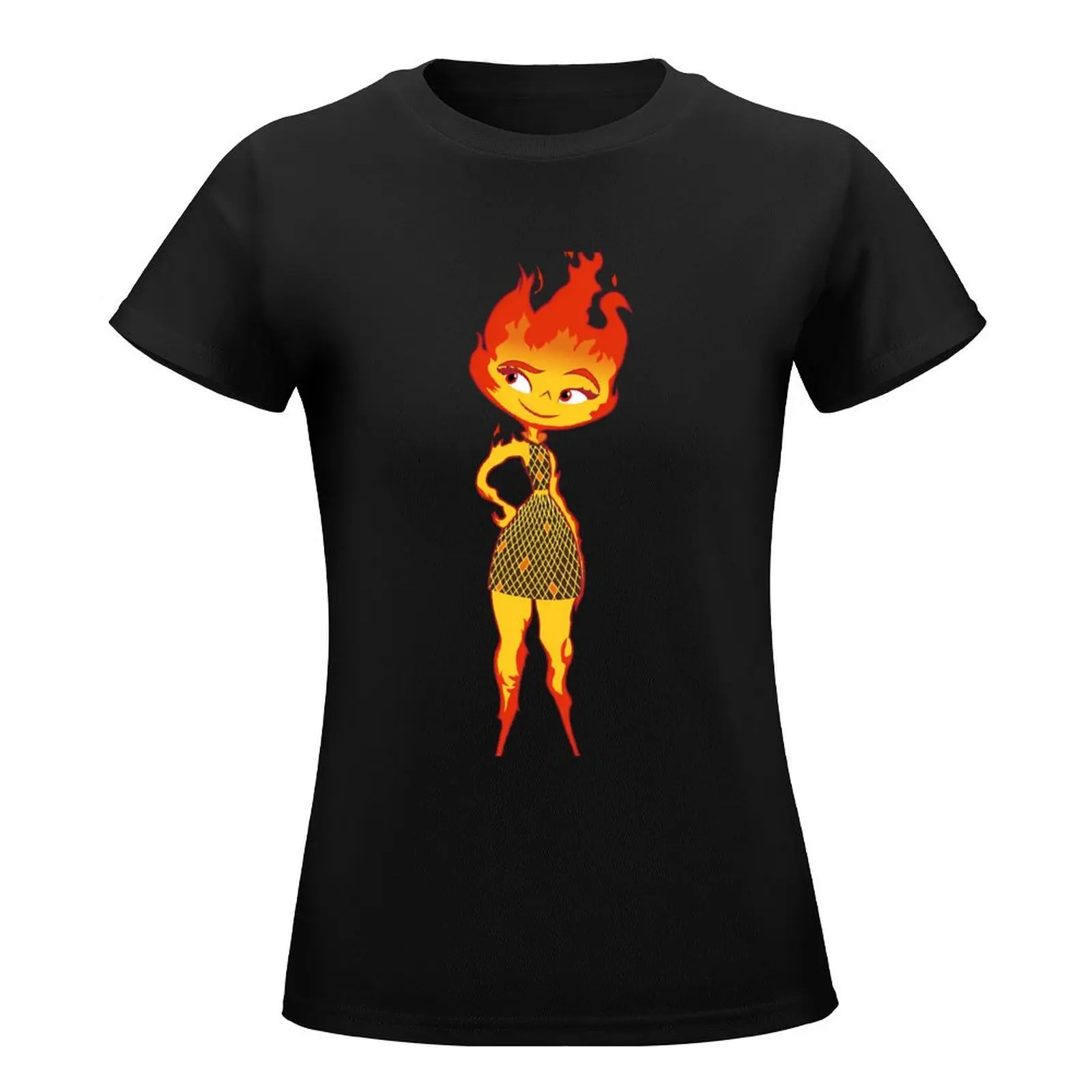 Ember Elemental T-Shirt oversized shirts graphic tees blacks summer top Women's clothing