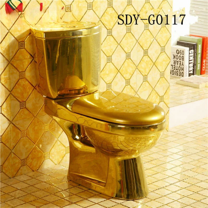 golden ceramic color wc toilet bowl bathroom two piece