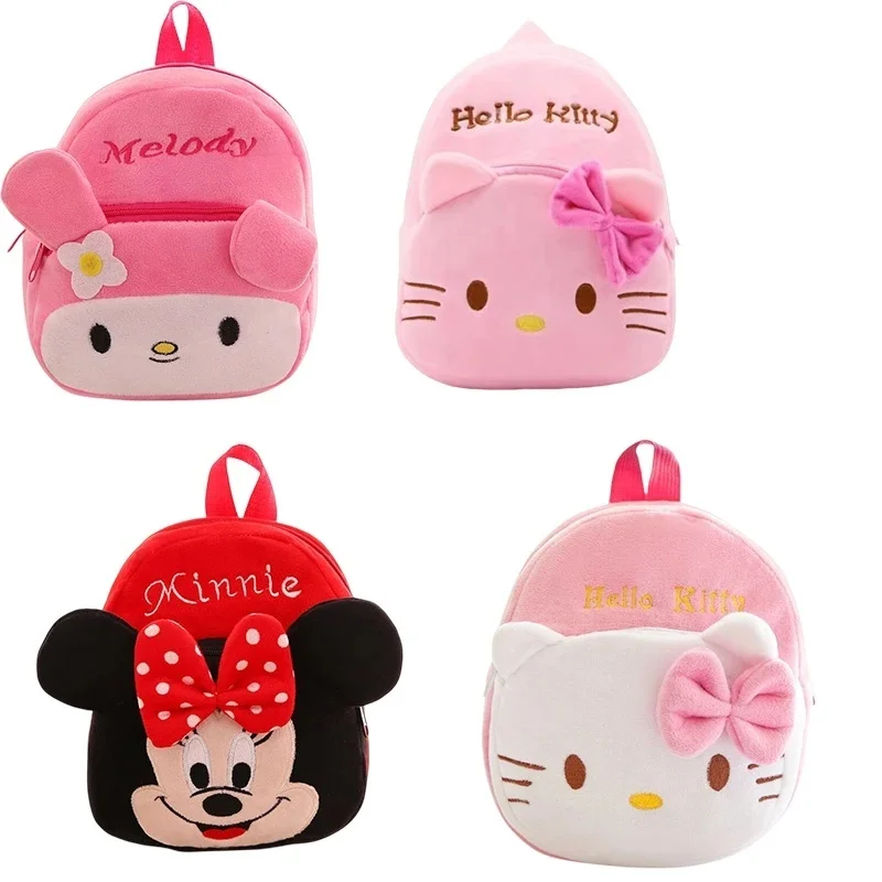 Wholesale Hello Kitty Backpack Sanrio Plush Bag Kawaii Baby Candy Bag Cartoon Anime Kids Kindergarten Schoolbag Christmas Gift