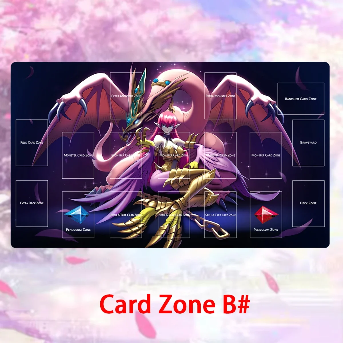 YuGiOh Playmat Harpie Lady & Pet Dragon TCG Mat CCG Trading Card Game Mat gomma Anime Mousepad Desk Pad zone Free Bag 60 x35cm