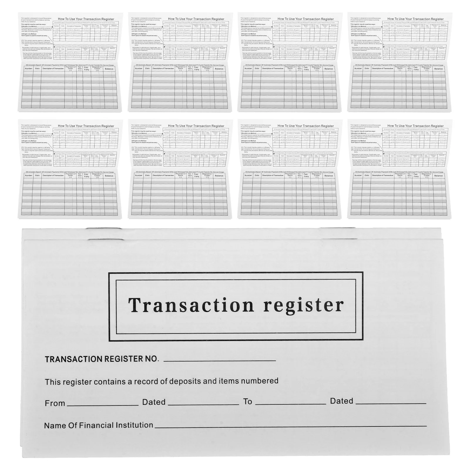 Imagem -03 - Verifique Checkbook Register Gestão Financeira Notebook Balanço Transação Papel Despesa Tracker Log 10 Livros