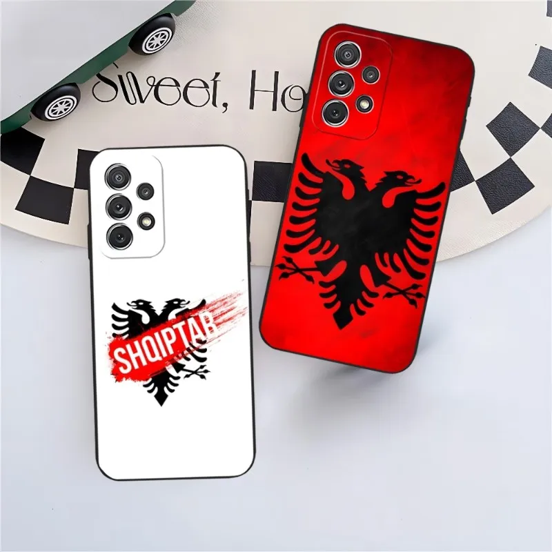 Albania Flag Eagle Phone Case For Samsung Galaxy S30 S23 S21 S22 S20 Ultra Fe S10 S8 S9 Note 10 20 Pro Plus Cover