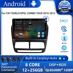 Para fiat doblo/opel combo tour 2010-2015 android os rádio do carro gps navi 2000*1200 ips dsp embutido carplay reprodutor multimídia dvd