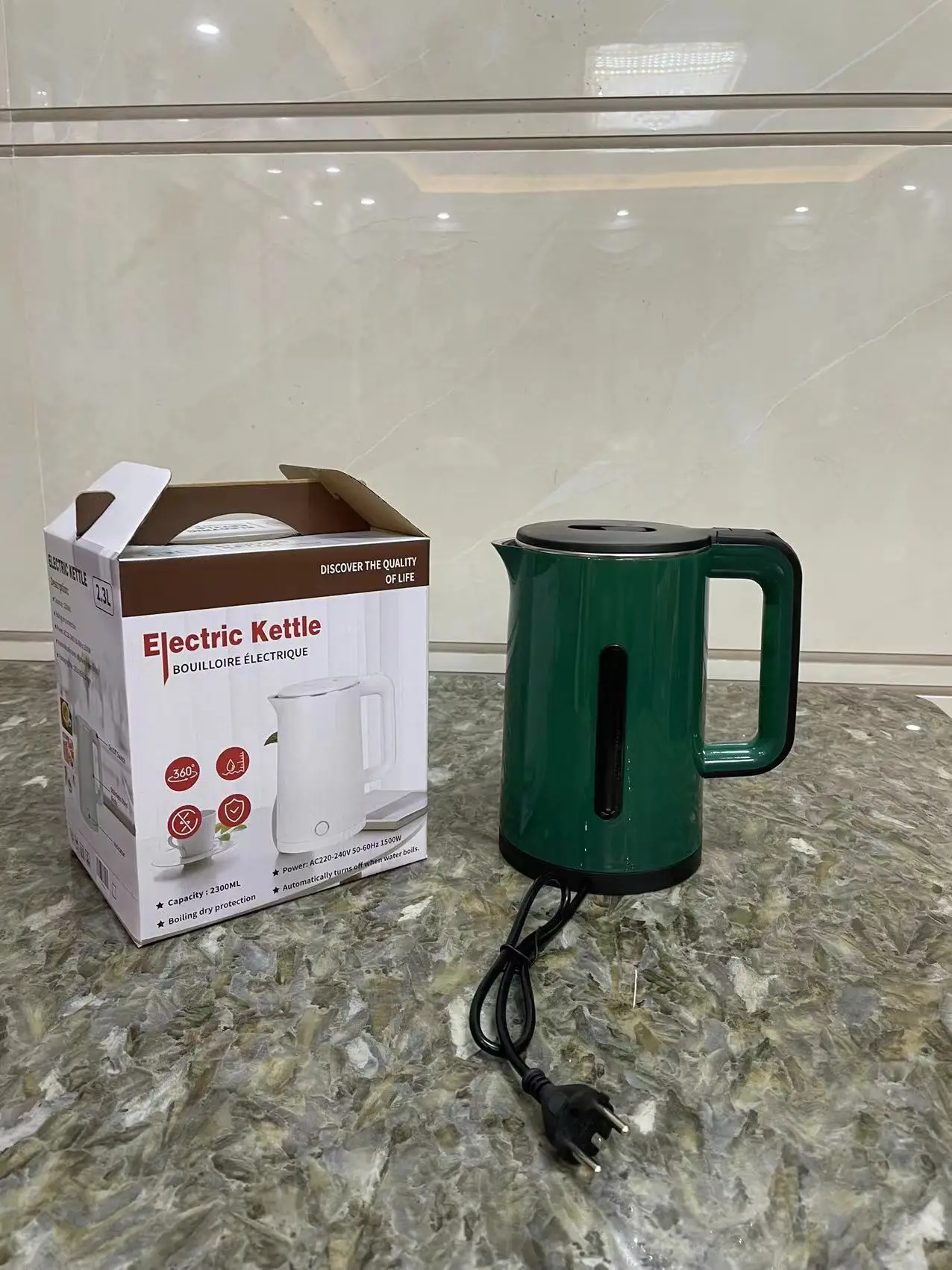 Electric Kettle Double Layer Heat-resistant Kettle Household Hot Water Kettle for Boiling Water