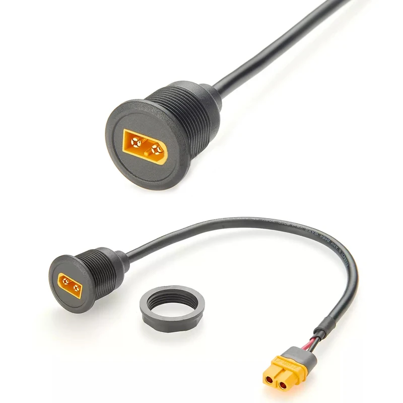 1PC XT60 Male to Female Extension Cable Round Panel Mountable Battery Power Connection Line for Drone RC Aircraft Vehicle