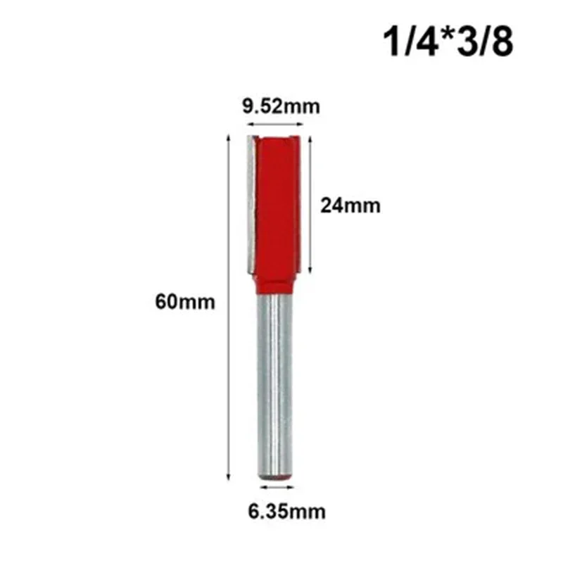 

1pc 1/4" Shank 6.35mm Blade Double Flutes Straight Bit Woodworking Cutter Tool Carving Trimming Router MC01011