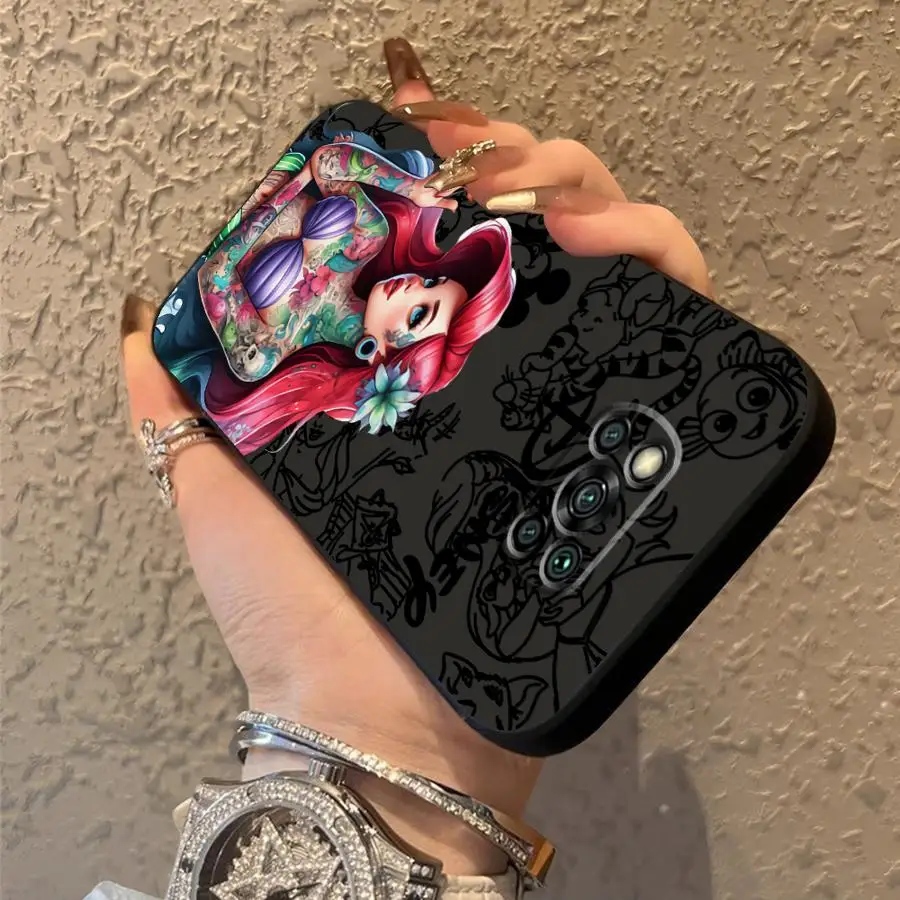 ديزني الوشم ارييل الأميرة الحال بالنسبة Xiaomi Poco M5 C50 C51 F3 F4 F5 X3 X4 X5 C65 M3 M4 برو لينة الغطاء الخلفي للهاتف