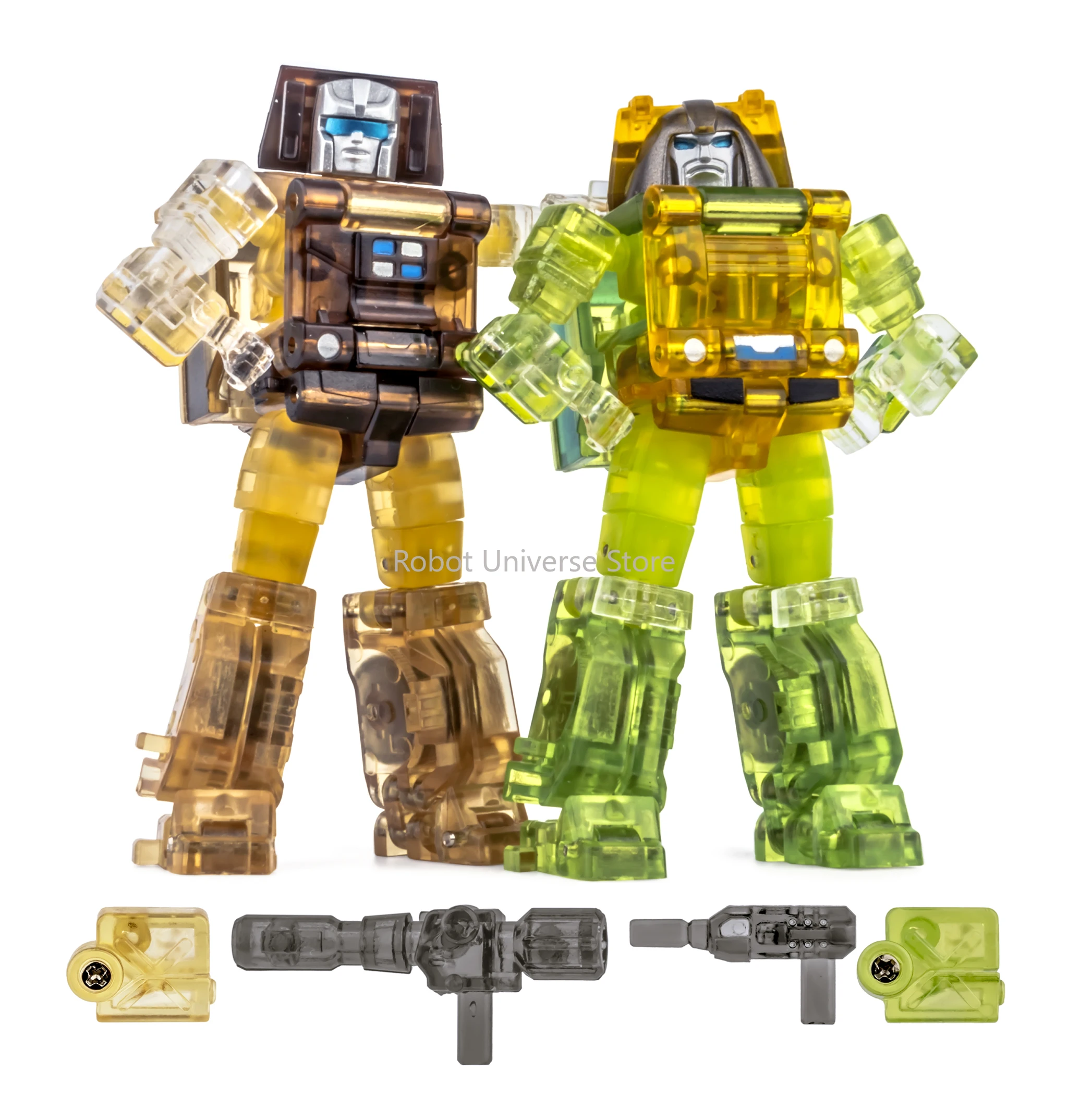 In Stock NEWAGE Small-scale Transformers Series Toys NA H19T & H20T Transparent Version Brawn and Outback Action Figures Set