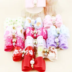 10pcs NEW ARRIVAL 10pcs Mixed Colors Dog Hair Bows Dog Grooming For Dog Pet Puppy Cat Bowknot Puppy Rubber Band