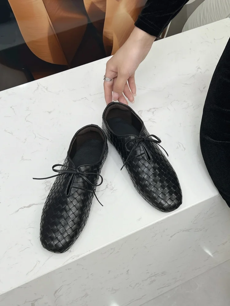 

2025 Fall New Fashion Genuine Leather Flat Trendy Korean-Style Casual Women's Shoes