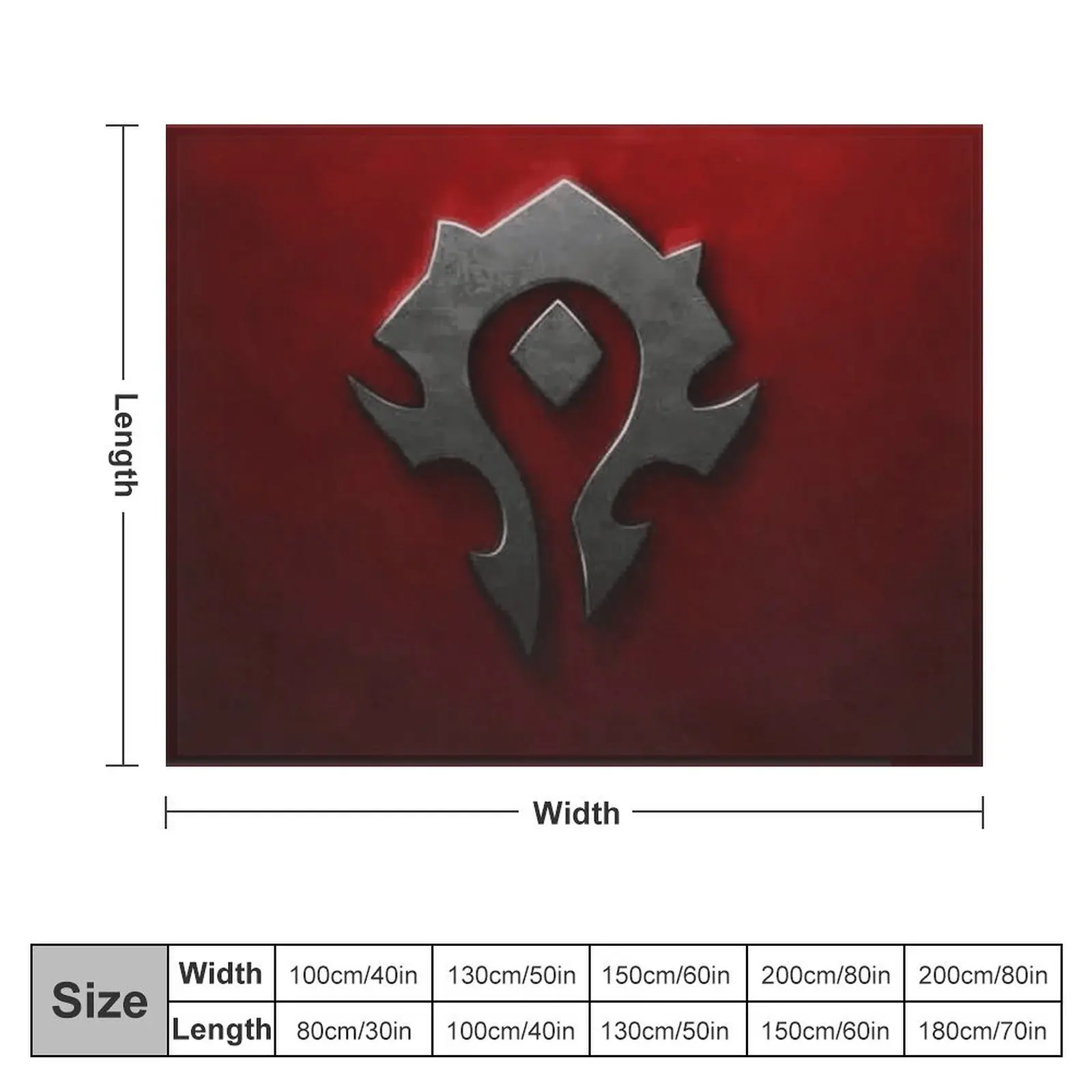 Horde shield from the game World of Warcraft -WoW- red background Throw Blanket Decoratives Loose Beautifuls Blankets