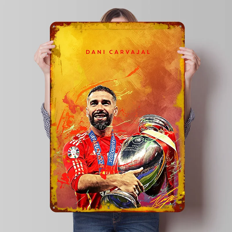 Dani Carvajal Tinplate Poster Custom Wall Art Vintage Metal Signs Retro Tin Plaque for Mancave Decoration Room Coffee Bar Decor