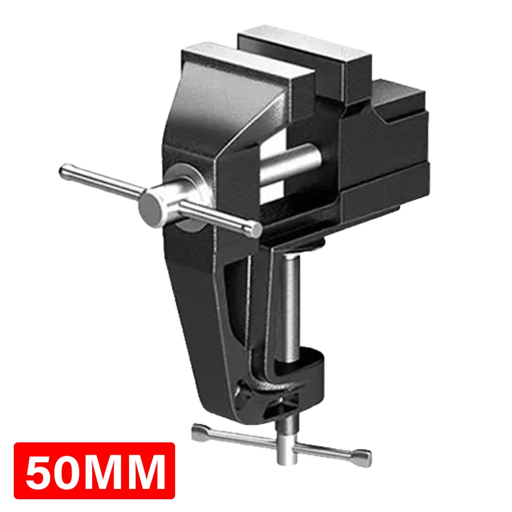 35mm/50mm Multiusos Mini Banco de Doble Propósito Mesa Clamp-on Vise Con 360 Grados Base Giratoria para Trabajar La Madera DIY Workbench