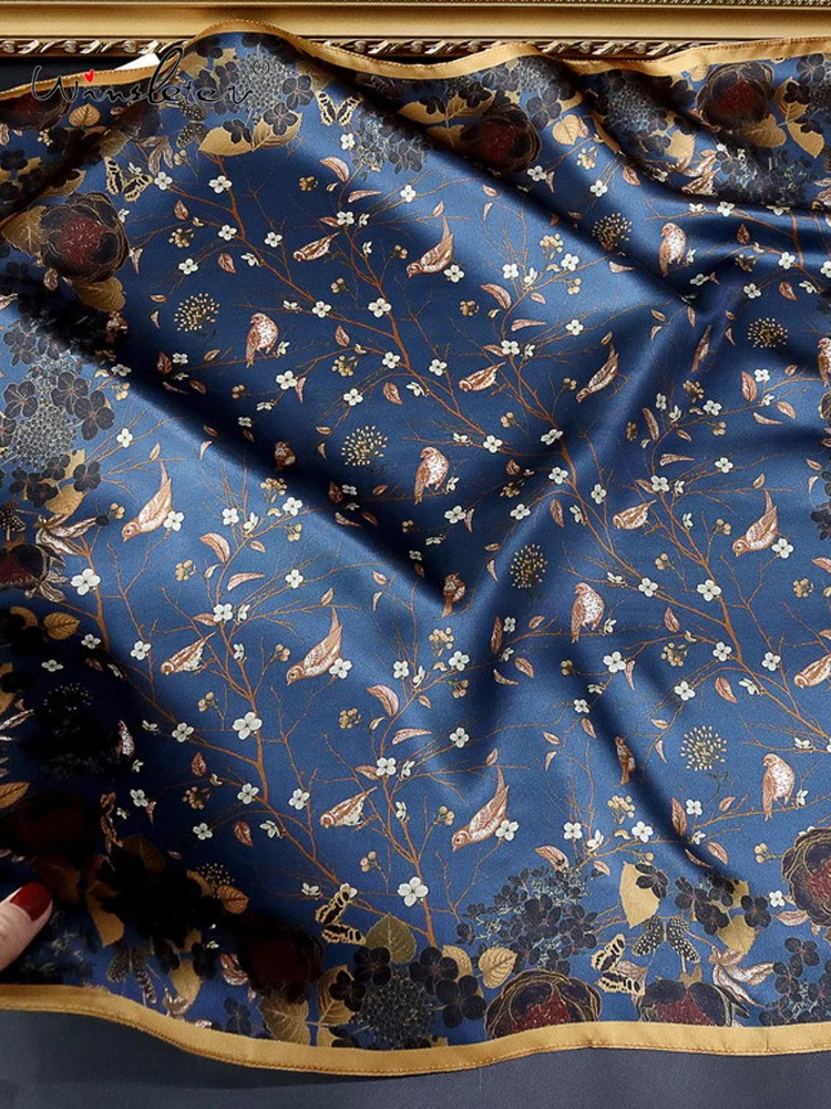 

Winsleter-Woman 100%Real Silk Elegant Scarf, 68*68CM Floral Print, Mom Gifts Retro Versatile OL Scarves, 2025 Autumn A58269CC