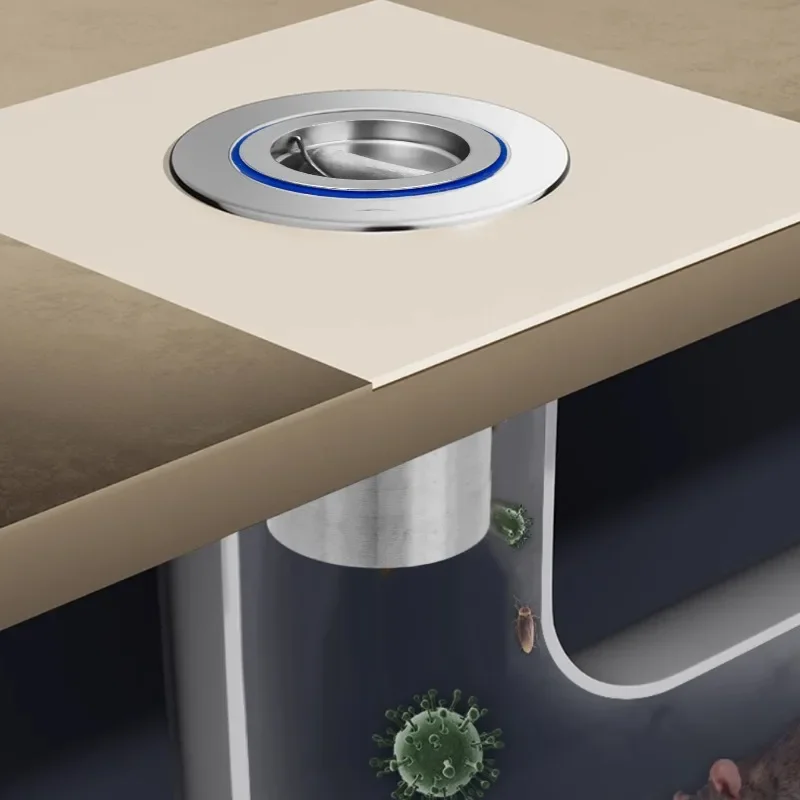 Durabled Alloy Bathroom Drain Stopper Cover Odor Blocker Insect Drainage Pipe Insert Waterproof Rust Resistance Sink Trap Seal