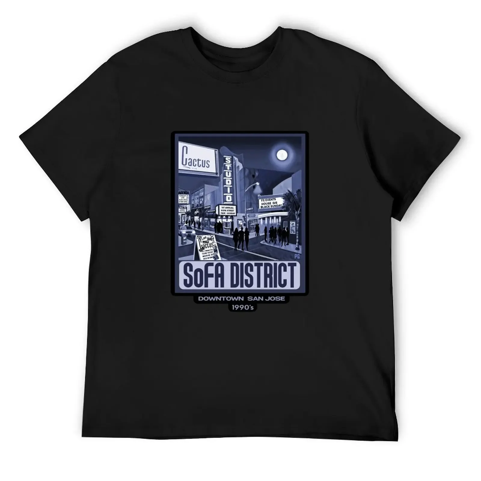 

1990's SoFA District San Jose T-Shirt plain custom t shirt oversized graphic tee t shirts for men