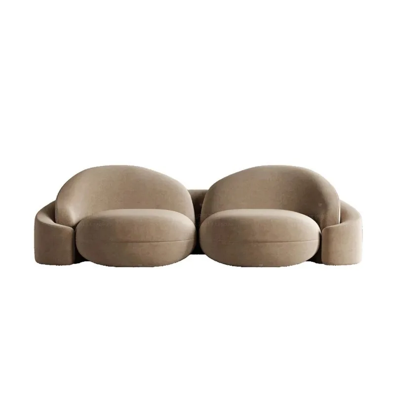 Wind light luxury simple living room fabric arc sofa B & B creative sofa