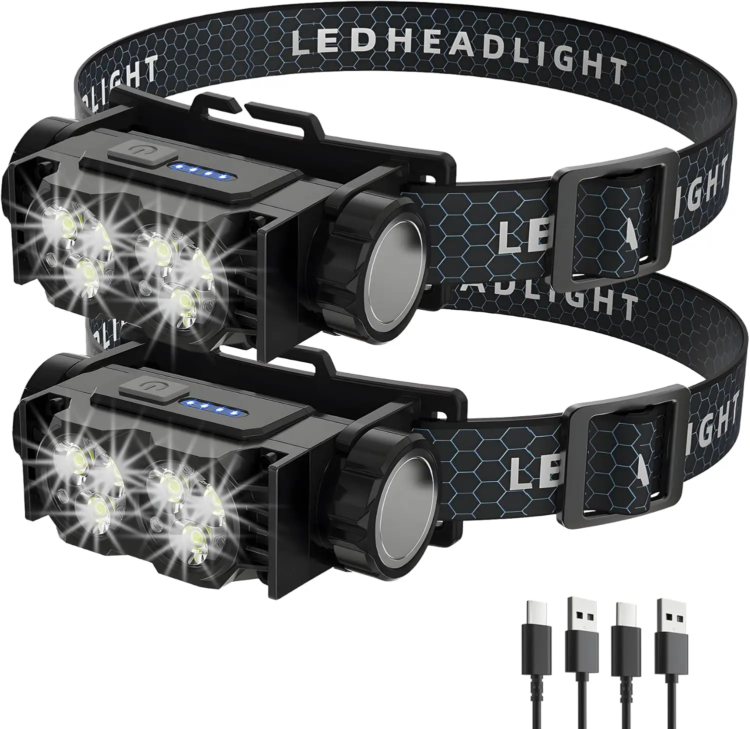 Ultra Bright LED Magnet Headlamp Rechargeable Waterproof Headlight Outdoor Hiking Fishing Forehead Flashlight Portable Head Lamp