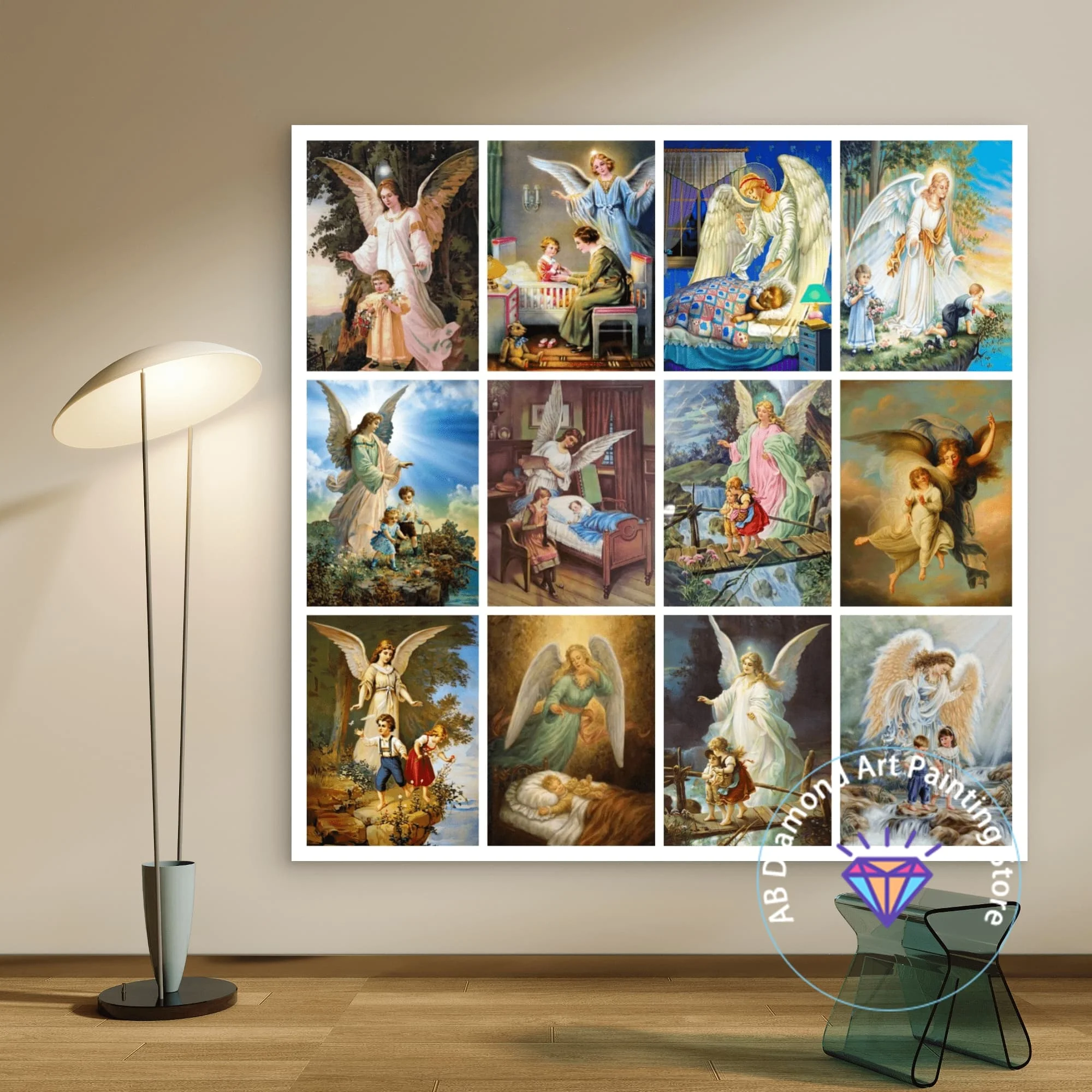 

Guardian Angel AB Diamond Painting Kit 5D DIY Diamond Embroidery Cross Embroidery Handmade Art Gift Crafts Home Decoration