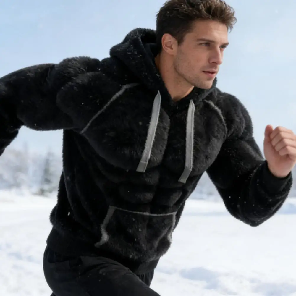 

Мужская толстовка-пуловер из полиэстера с 3D-принтом, теплая, с капюшоном, винтажная, с 3D-узором, пушистая