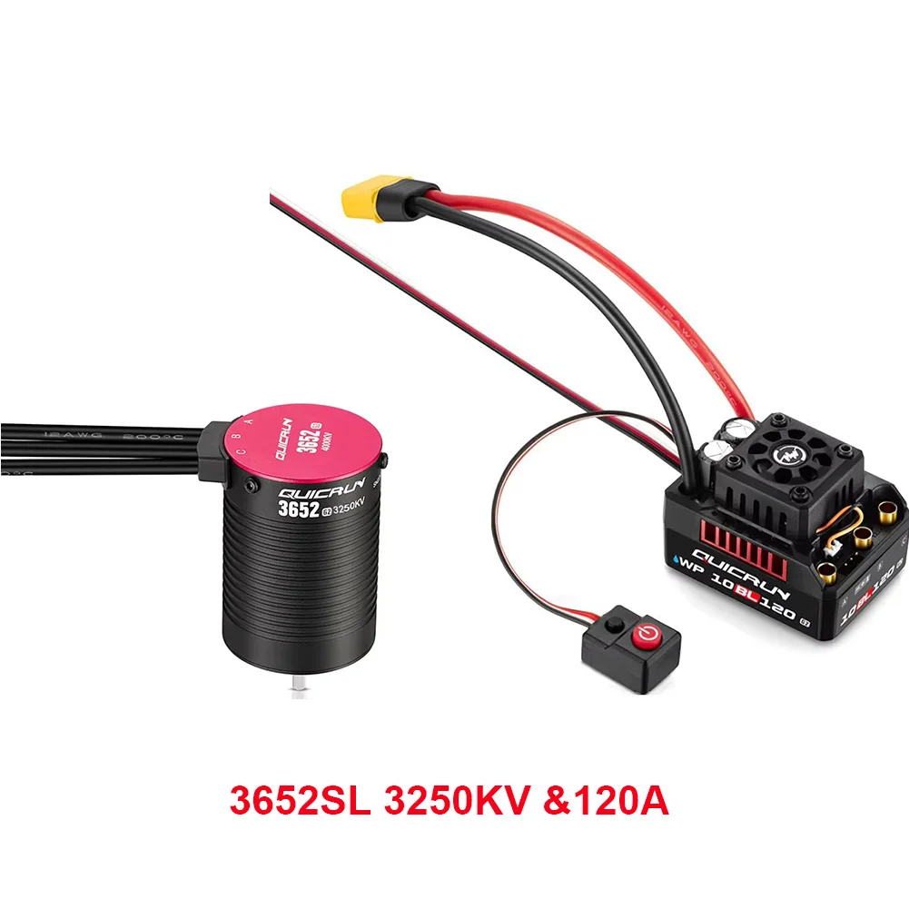 HobbyWing QuicRun WP 10BL120 G2 120A Waterproof Sensorless Brushless ESC Speed Controller 3652 3660 G2 Motor for 1/10 Cars