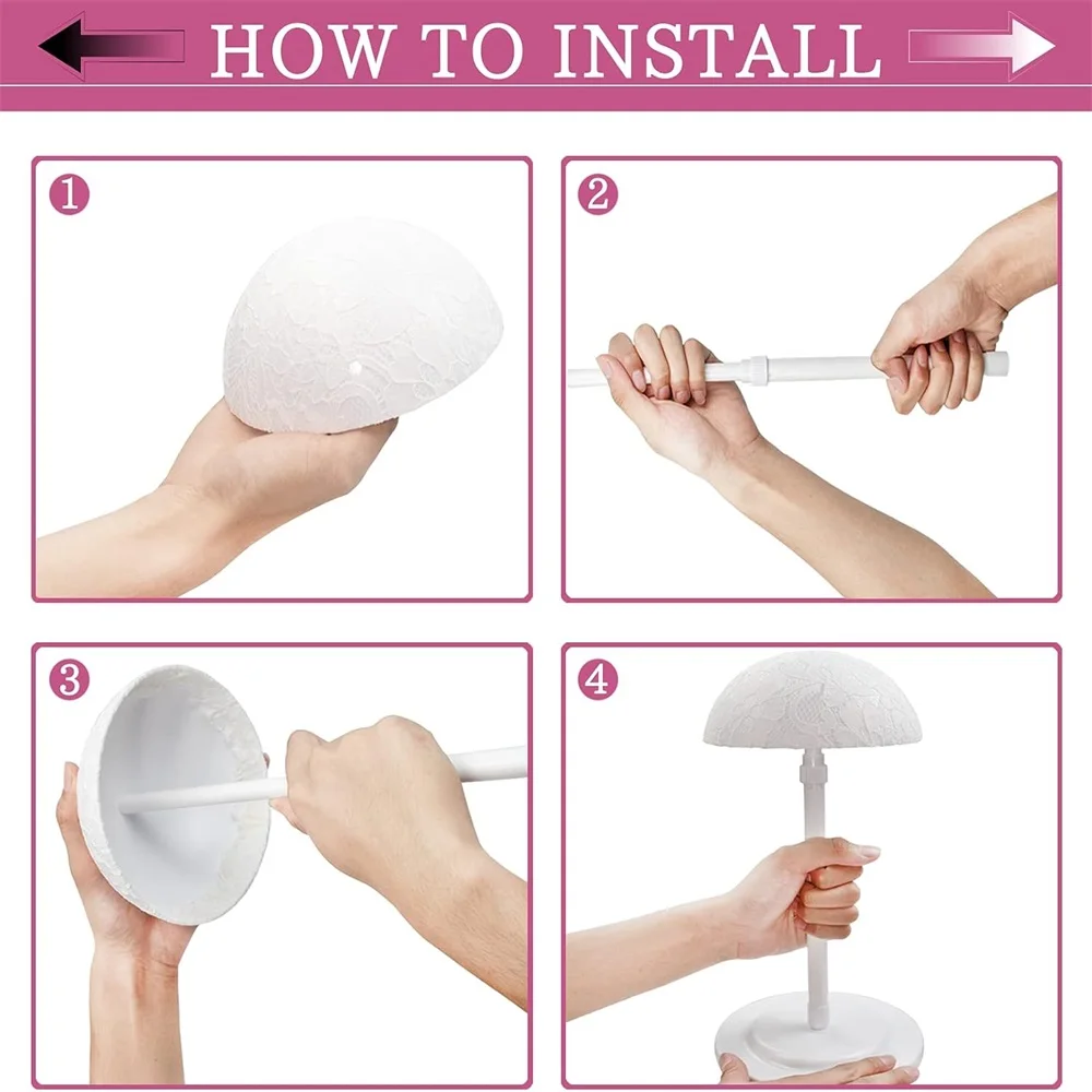 1PC stojak na perukę regulowana wysokość przenośny uchwyt na perukę stojaki antypoślizgowe uchwyty na głowę peruki solidny plastikowy stojak na głowę peruki