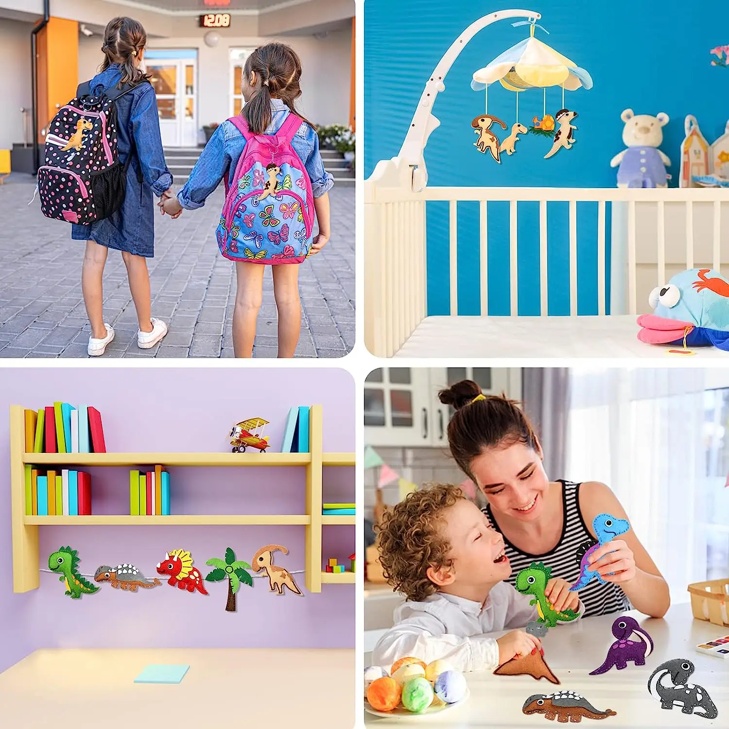 Dinosaurier Nähen Bastelset DIY Kinder Basteln Nähen Set Pädagogische Anfänger Nähen Gefüllte Weihnachten Nähen Bastelset Filz Ornamente – Detail 13