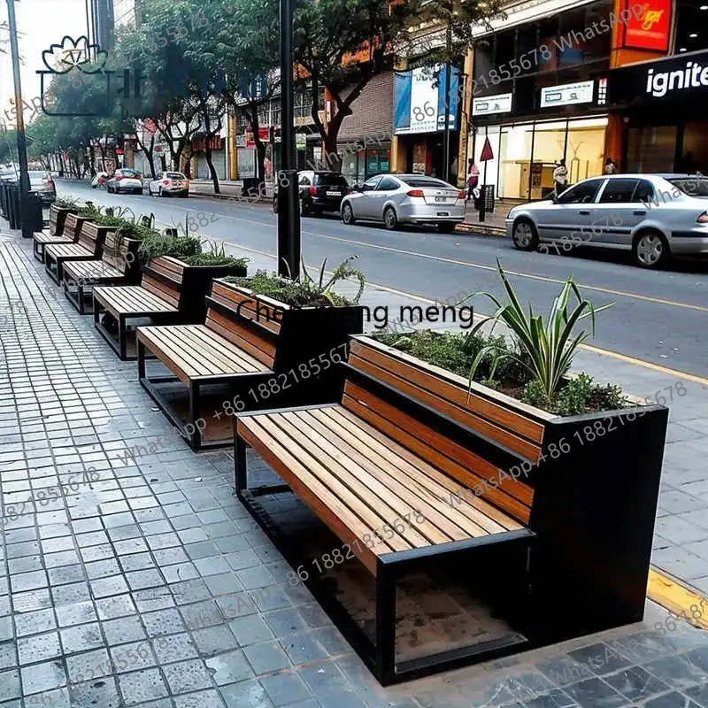 

Modern Design Villa Courtyard Leisure Bench Nordic Creative Park Leisure Planter Seat Outdoor Furniture