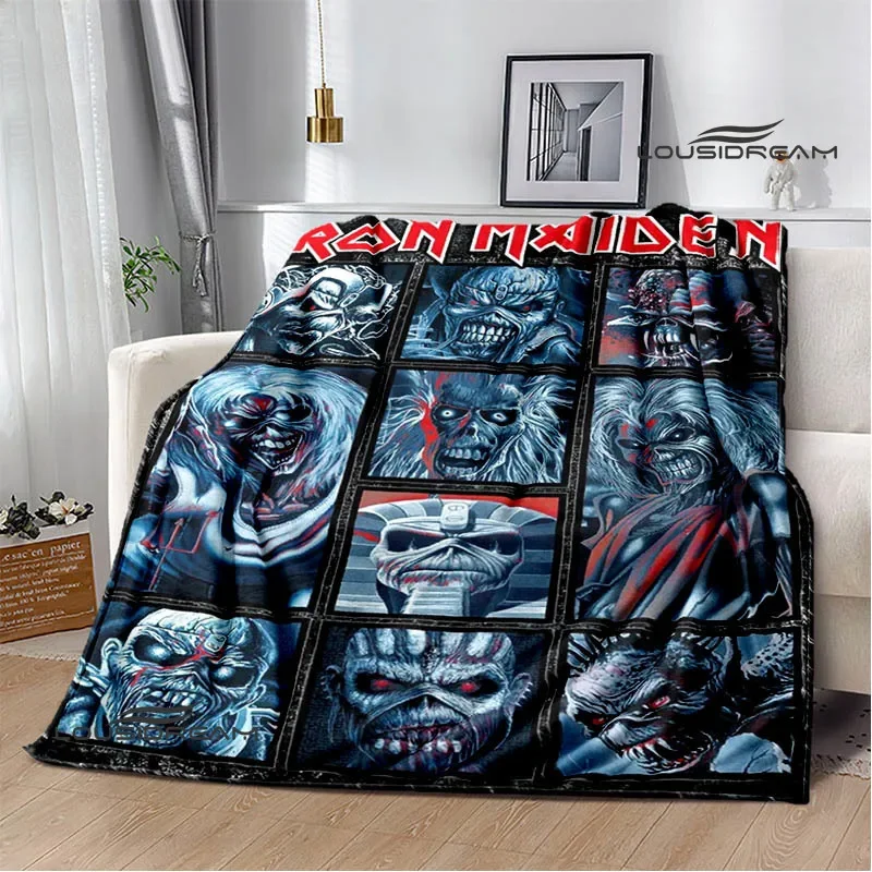 3D Rock band I-Iron-M-Maiden Printed blanket Warm blankets Flannel Soft and comfortable blanket bed linings Birthday Gift