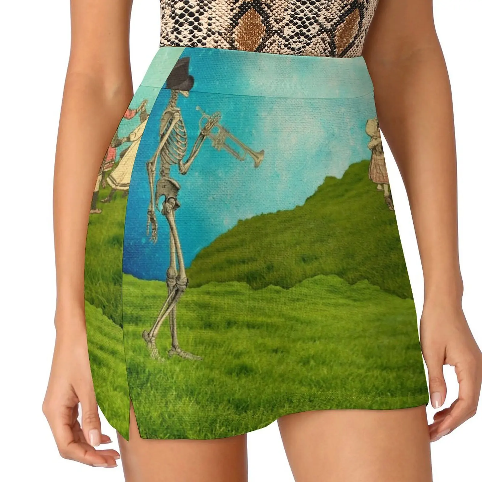 Thank Mr. Skeltal Mini Skirt japanese kawaii clothes skirts women summer 2025 Kawaii korean style women clothing