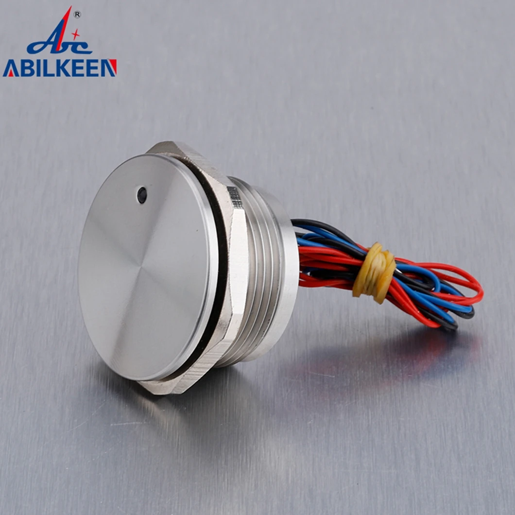 ABILKEEN 30MM 1NO Dot LED Illuminate Momentary/Latching Piezo Switch IP68 Waterproof Touch Pressure-Sensitive Switch 2A 3-24V