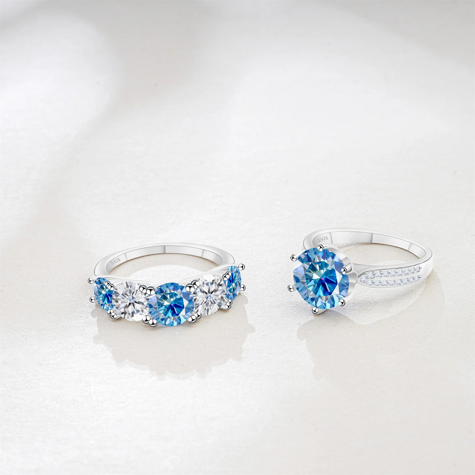 إجمالي 6.6 قيراط مويسانيتي خاتم الخطوبة الماس مع شهادات 925 فضة الزفاف الفرقة للنساء غرامة مجوهرات #6